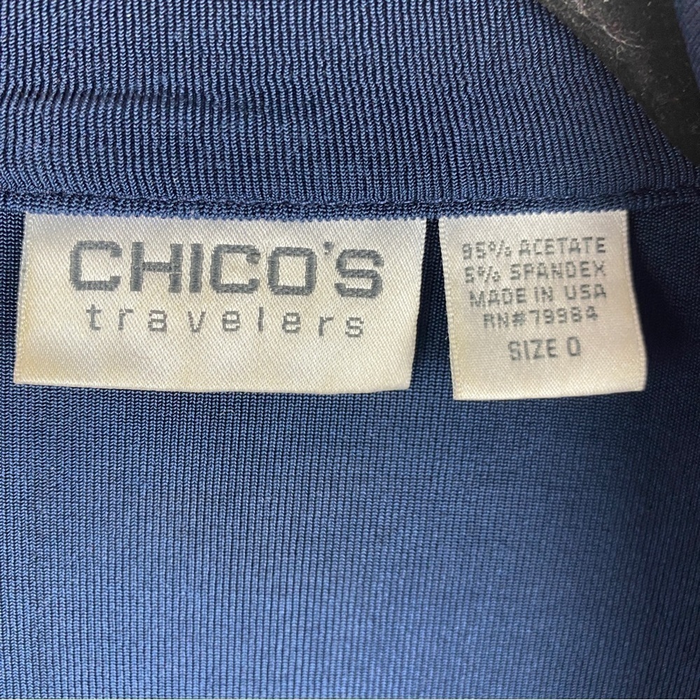 ✨3/$21✨ Chico’s Travelers Open Front Travel Jacket Cardigan Blue Size 0 (Small) - Picture 5 of 11